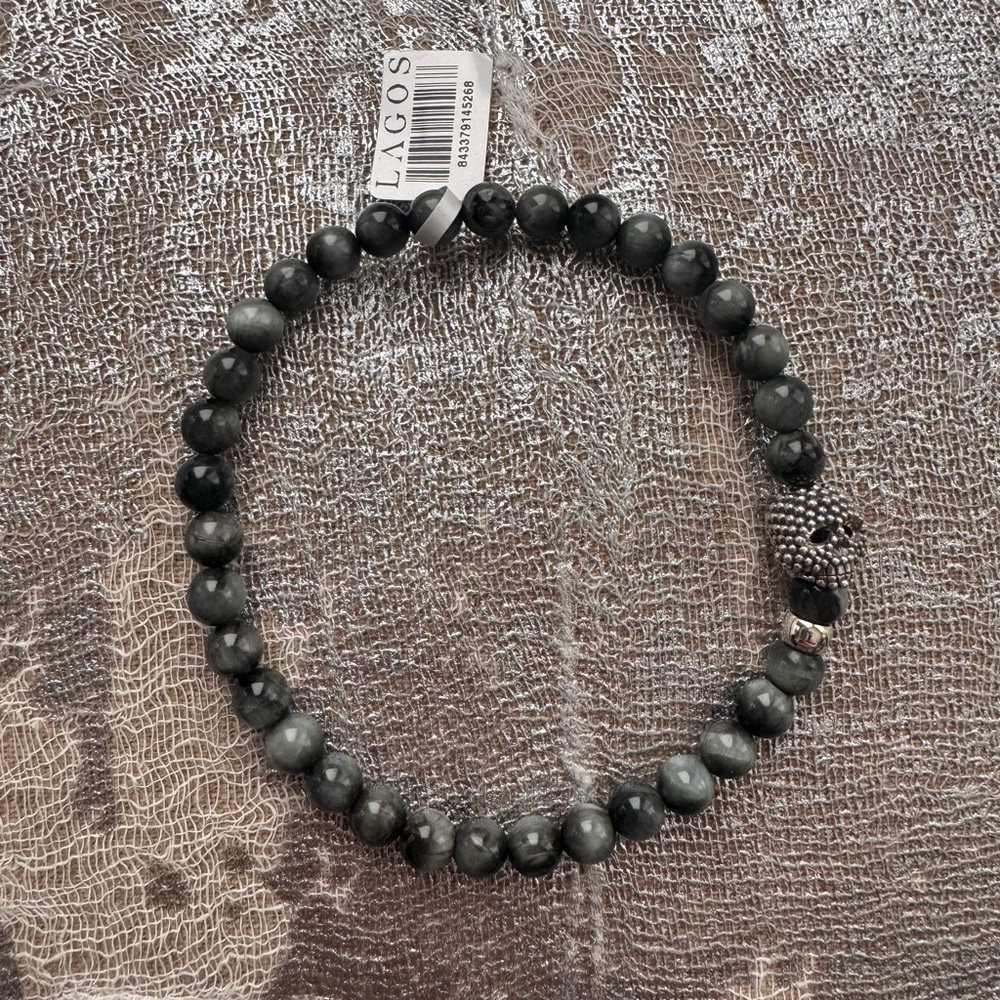 BNWT - LAGOS - Unisex - Eagle Eye and Silver Skull Bead Bracelet